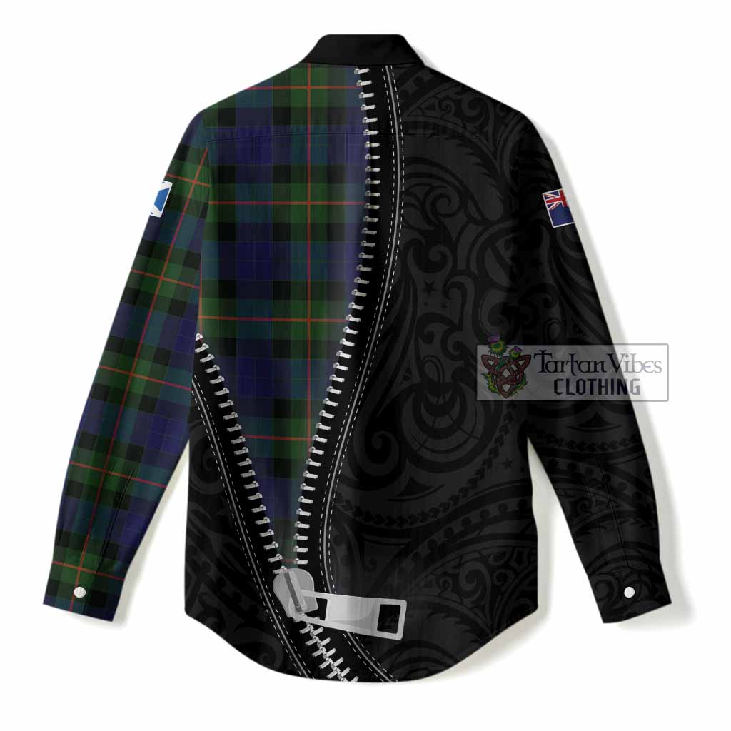 Jamieson Tartan Women Casual Shirt New Zealand Pattern Unique Zipper Stylized