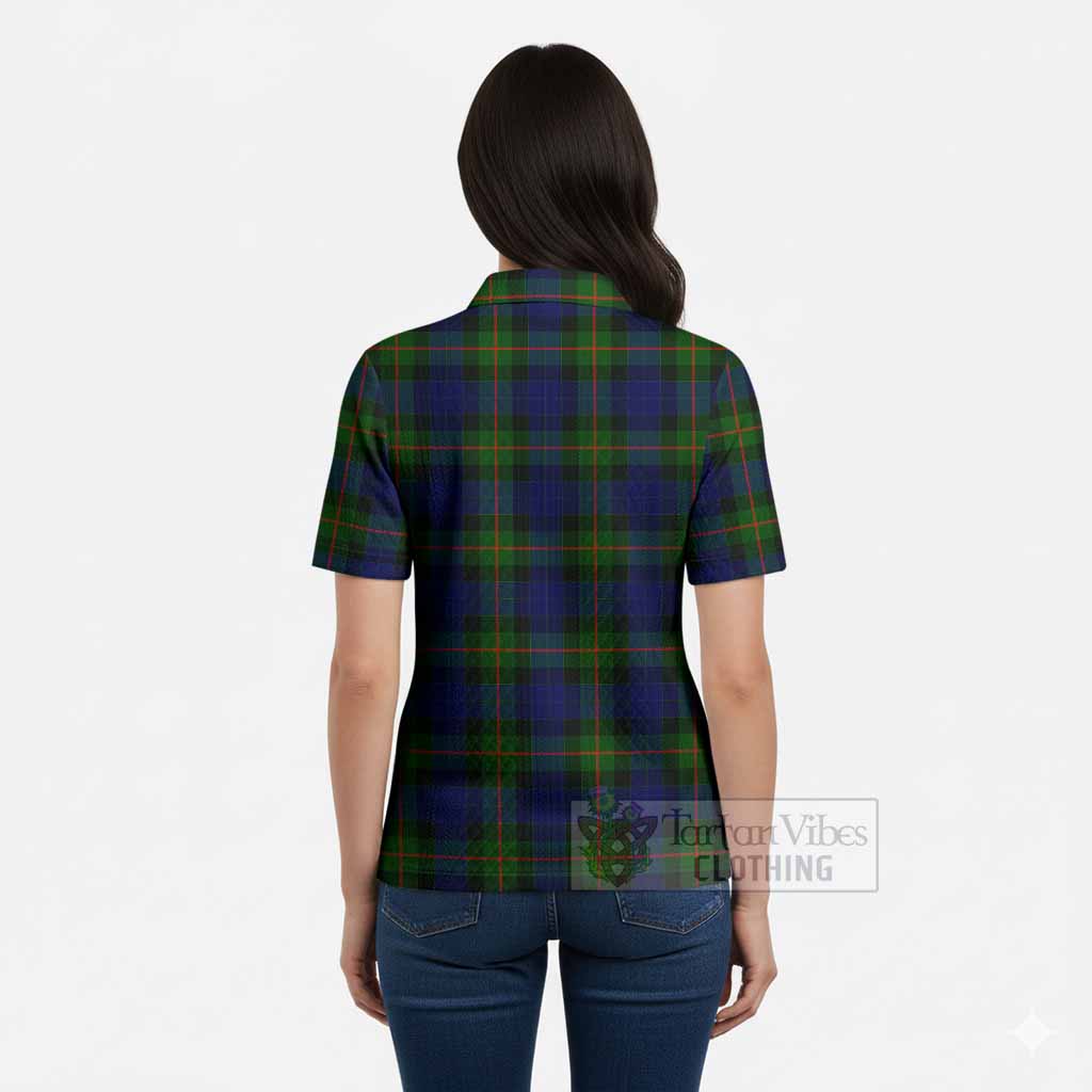 Jamieson Tartan Women’s Polo Sweater Top with Family Crest