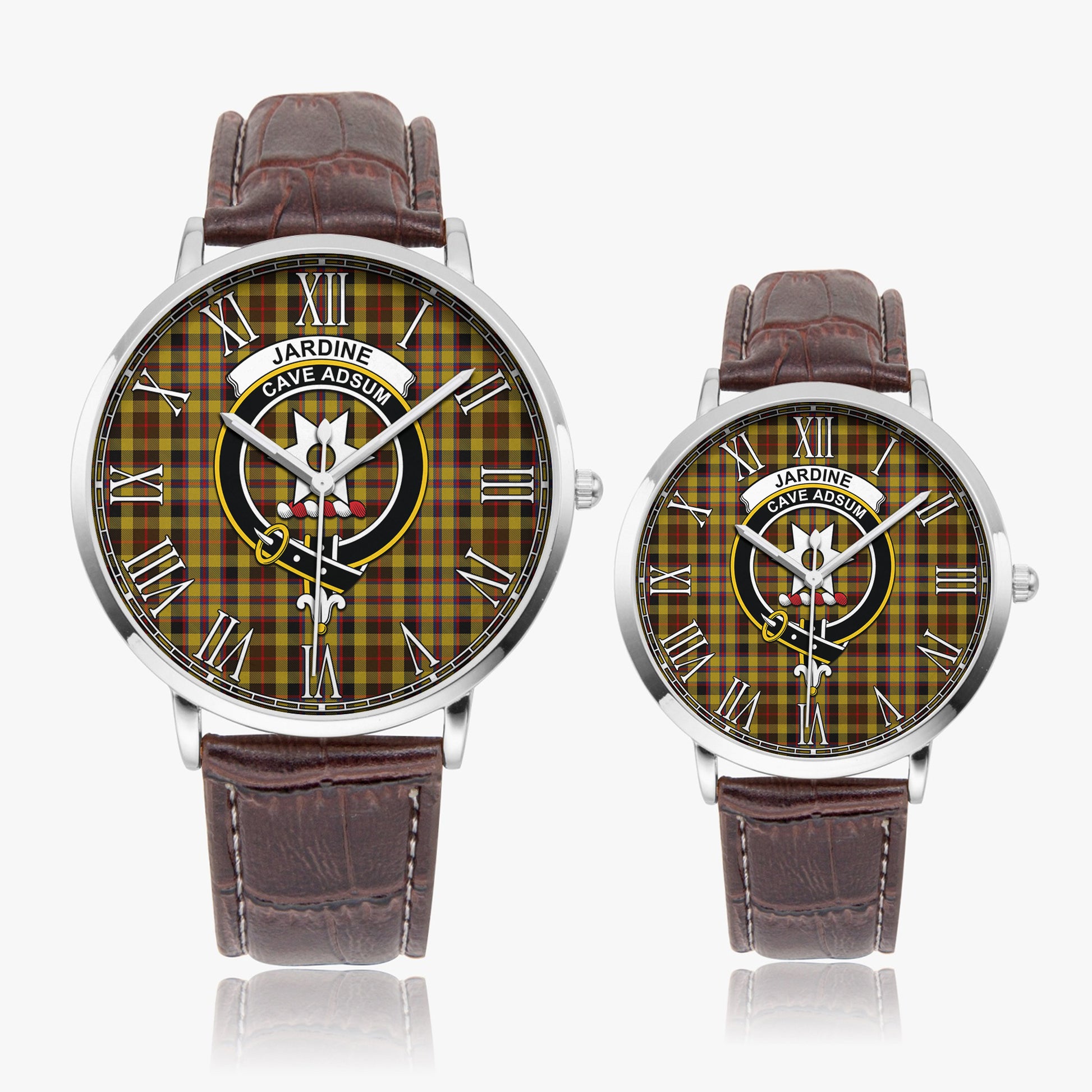 Jardine Tartan Family Crest Leather Strap Quartz Watch - Tartan Vibes Clothing