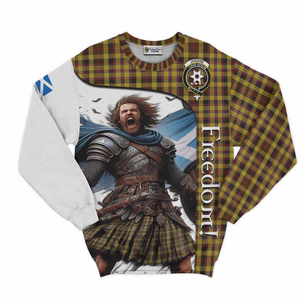Jardine Crest Tartan Sweatshirt Inspired by the Freedom of Scottish Warrior Unisex - Tartan Vibes Clothing