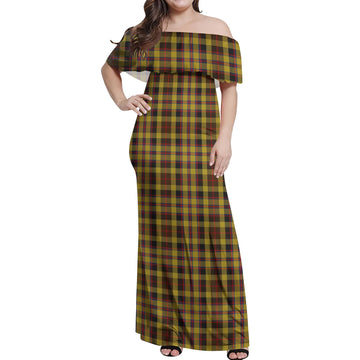 Jardine Tartan Off Shoulder Long Dress Women's Dress - Tartan Vibes Clothing