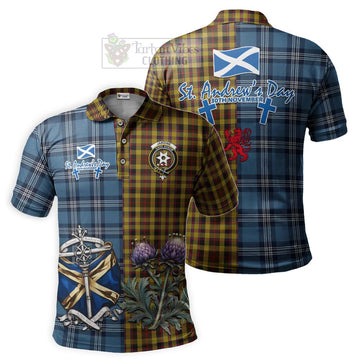 Jardine Tartan Polo Shirt Happy St. Andrew's Day Half Tartan Style Kid - Tartan Vibes Clothing