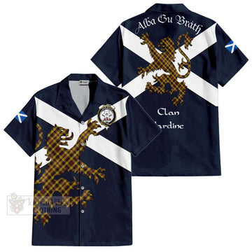 Jardine Tartan Lion Rampant Hawaiian Shirt Proudly Display Your Heritage with Alba Gu Brath and Clan Name Kid - Tartan Vibes Clothing