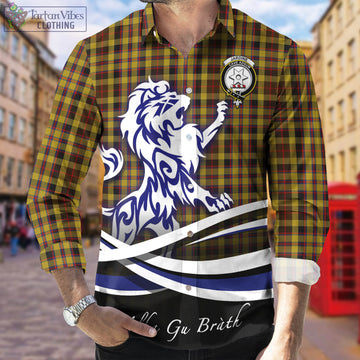Jardine Tartan Long Sleeve Button Up Shirt with Alba Gu Brath Regal Lion Emblem Men's Shirt - Tartan Vibes Clothing