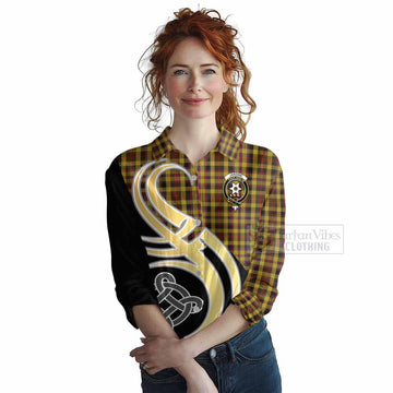 Jardine Tartan Women's Casual Shirt with Family Crest and Celtic Symbol Style Female - Tartan Vibes Clothing