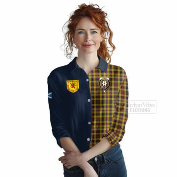 Jardine Tartan Women's Casual Shirt Alba with Scottish Lion Royal Arm Half Style Female - Tartan Vibes Clothing