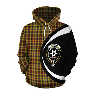 Jardine Tartan Cotton Hoodie with Family Crest Circle Style Pullover Hoodie XS - Tartan Vibes Clothing