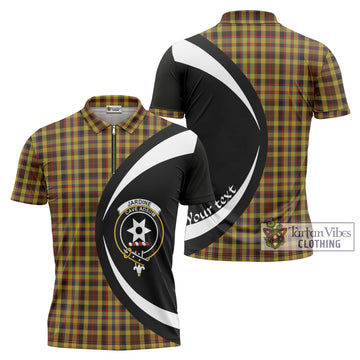 Jardine Tartan Zipper Polo Shirt with Family Crest Circle Style Unisex - Tartan Vibes Clothing