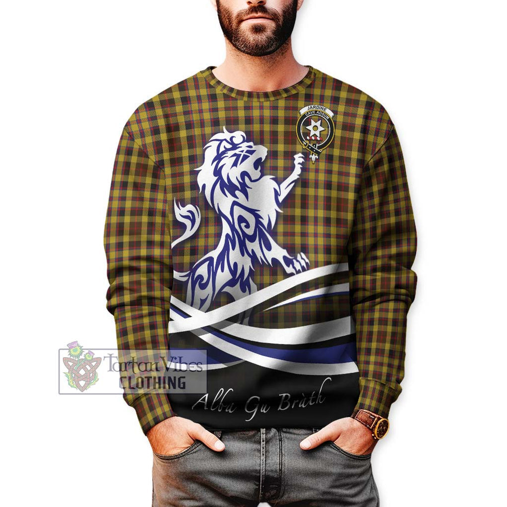 Jardine Tartan Sweatshirt with Alba Gu Brath Regal Lion Emblem Unisex - Tartan Vibes Clothing