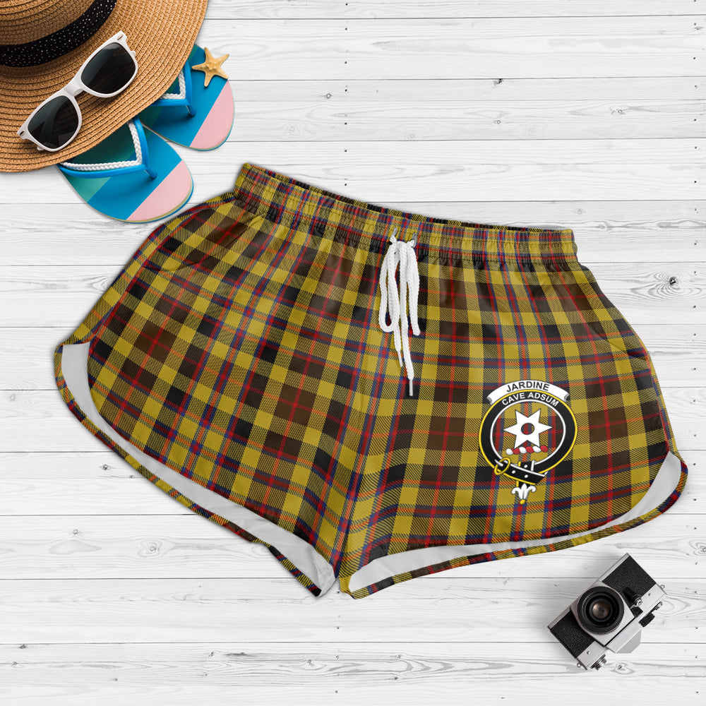 Jardine Tartan Womens Shorts with Family Crest 4XL - Tartan Vibes Clothing