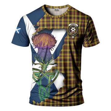 Tartan Vibes Clothing Jardine Tartan Family Crest T-Shirt Scottish Thistle Celtic Inspired