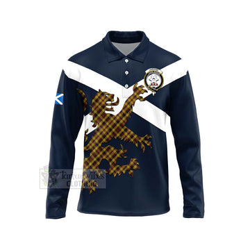 Jardine Tartan Lion Rampant Long Sleeve Polo Shirt Proudly Display Your Heritage with Alba Gu Brath and Clan Name Unisex - Tartan Vibes Clothing