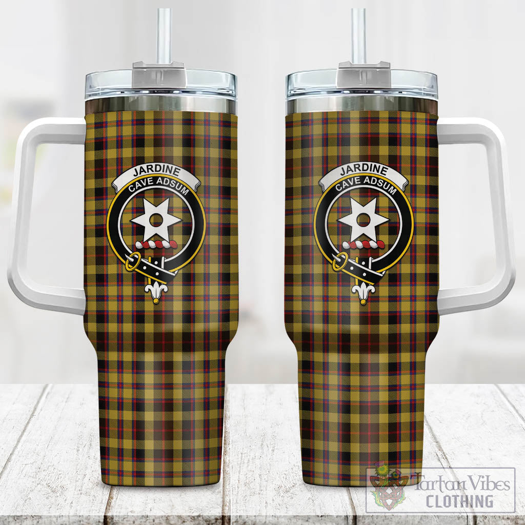 Jardine Tartan Tumbler with Handle with Family Crest One Size 40 OZ - Tartan Vibes Clothing