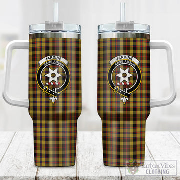Jardine Tartan Tumbler with Handle with Family Crest One Size 40 OZ - Tartan Vibes Clothing