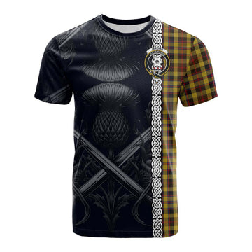 Jardine Tartan Cotton T-shirt with Family Crest Cross Sword Thistle Celtic Vibes Kid's Shirt - Tartan Vibes Clothing