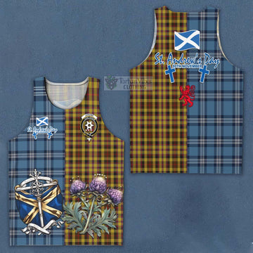 Jardine Tartan Men's Tank Top Happy St. Andrew's Day Half Tartan Style Men - Tartan Vibes Clothing