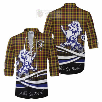 Jardine Tartan Ghillie Kilt Shirt with Alba Gu Brath Regal Lion Emblem Men - Tartan Vibes Clothing