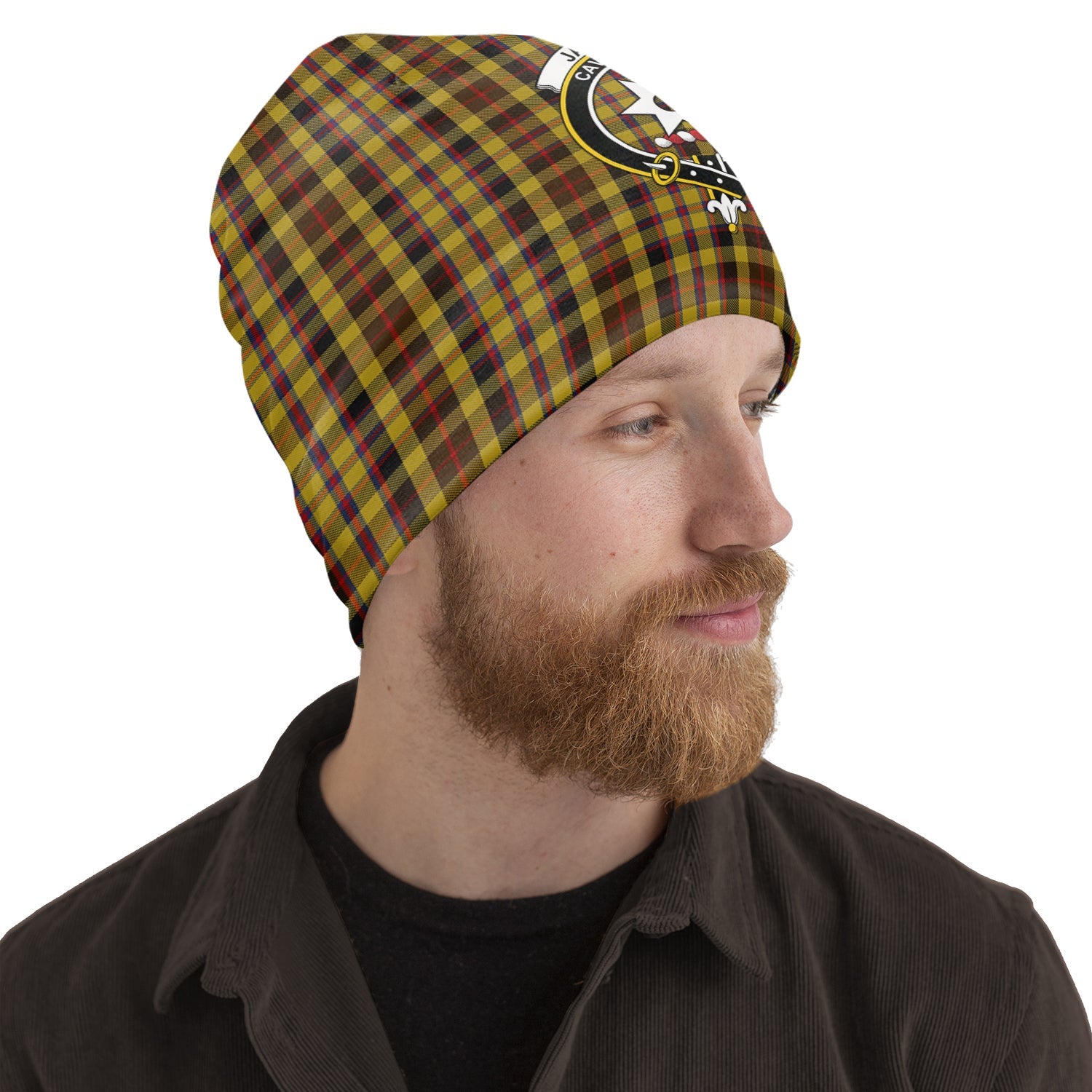 Jardine Tartan Beanies Hat with Family Crest Adult 10.8 × 11 inches - Tartan Vibes Clothing