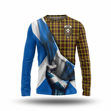Jardine Tartan Long Sleeve T-Shirt with Family Crest Scotland Patriotic Style Unisex - Tartan Vibes Clothing
