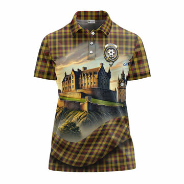 Jardine Tartan Family Crest Women's Polo Shirt with Scottish Ancient Castle Style Women - Tartan Vibes Clothing