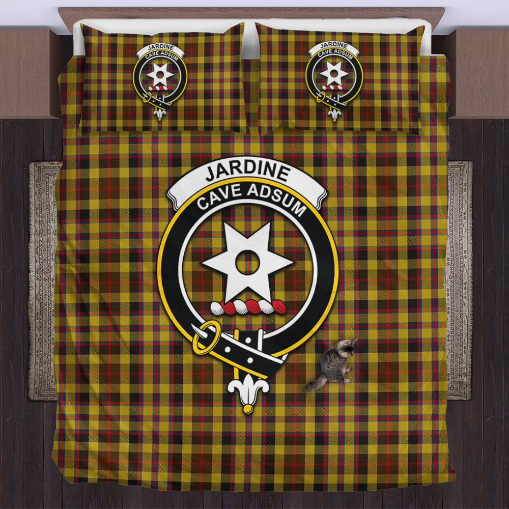 Jardine Tartan Bedding Set with Family Crest US Bedding Set - Tartan Vibes Clothing