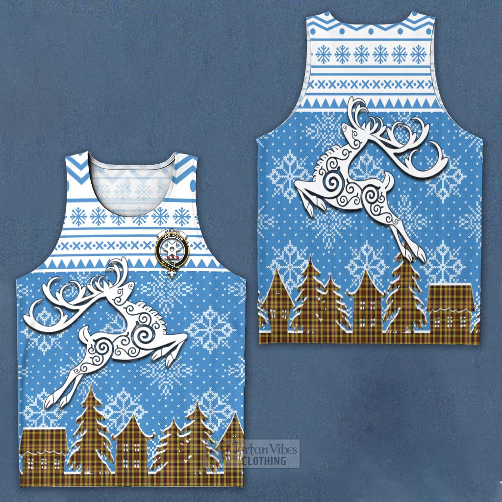 Jardine Clan Christmas Men's Tank Top Celtic Reindeer Style Men - Tartan Vibes Clothing