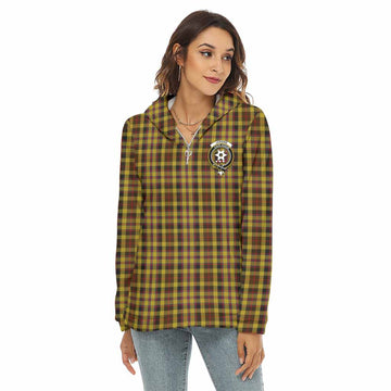 Jardine Tartan Women's Borg Fleece Hoodie with Half Zip with Family Crest Female - Tartan Vibes Clothing