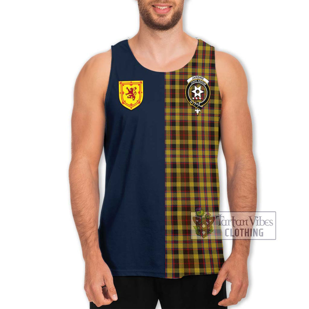 Jardine Tartan Men's Tank Top Alba with Scottish Lion Royal Arm Half Style Men - Tartan Vibes Clothing