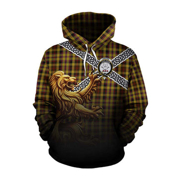 Jardine Crest Tartan Cotton Hoodie with Golden Lion Emblem Celtic Style Pullover Hoodie XS - Tartan Vibes Clothing