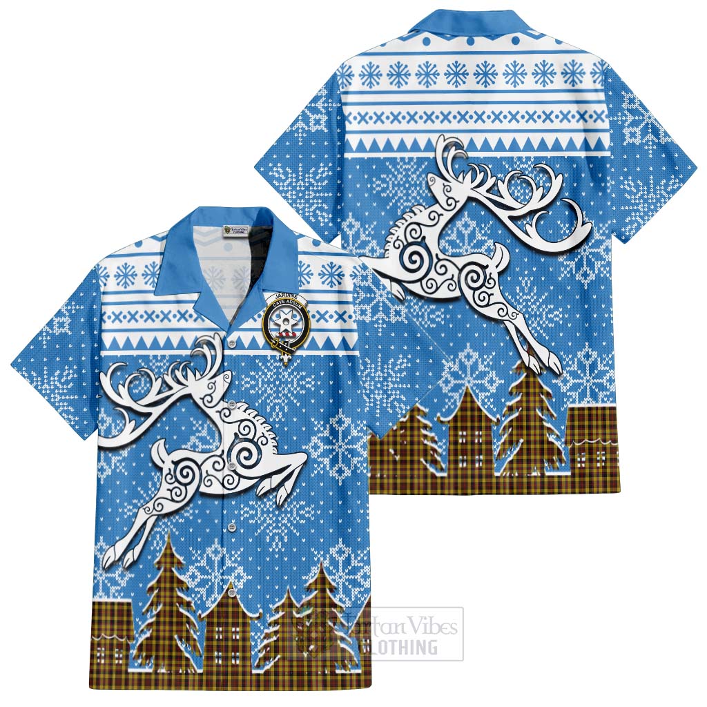 Jardine Clan Christmas Hawaiian Shirt Celtic Reindeer Style Kid - Tartan Vibes Clothing