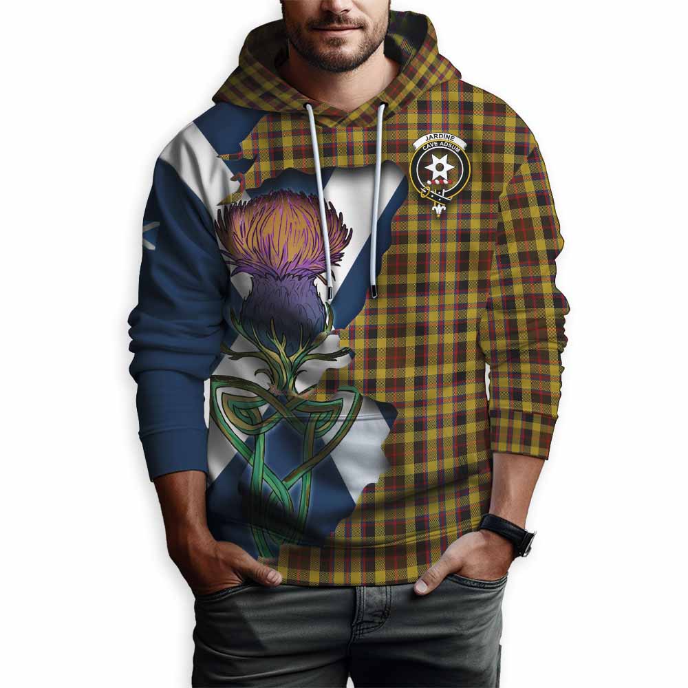 Jardine Tartan Family Crest Hoodie Scottish Thistle Celtic Inspired Pullover Hoodie - Tartan Vibes Clothing