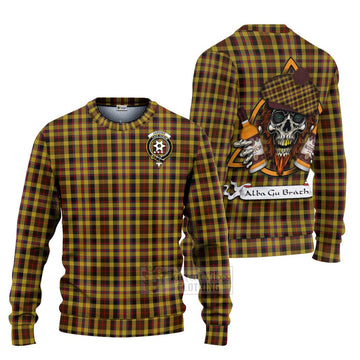 Jardine Tartan Ugly Sweater with Family Crest and Bearded Skull Holding Bottles of Whiskey Unisex - Tartan Vibes Clothing