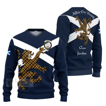 Jardine Tartan Lion Rampant Ugly Sweater Proudly Display Your Heritage with Alba Gu Brath and Clan Name Unisex - Tartan Vibes Clothing