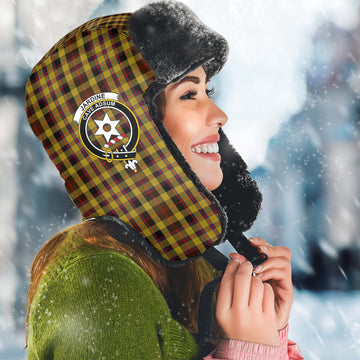 Jardine Tartan Winter Trapper Hat with Family Crest Winter Trapper Hat Universal Fit Circumference 22.8in (58cm) - Tartan Vibes Clothing