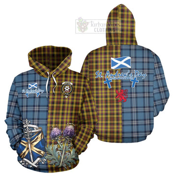 Jardine Tartan Hoodie Happy St. Andrew's Day Half Tartan Style Zip Hoodie - Tartan Vibes Clothing