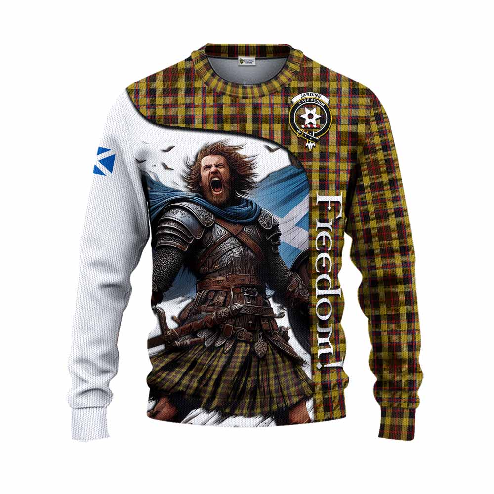 Jardine Crest Tartan Knitted Sweater Inspired by the Freedom of Scottish Warrior Unisex - Tartan Vibes Clothing