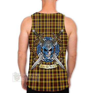 Jardine Tartan Men's Tank Top with Family Crest Celtic Skull Style Men - Tartan Vibes Clothing