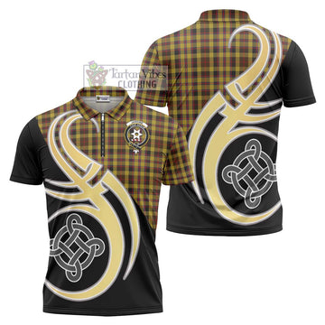 Jardine Tartan Zipper Polo Shirt with Family Crest and Celtic Symbol Style Unisex - Tartan Vibes Clothing