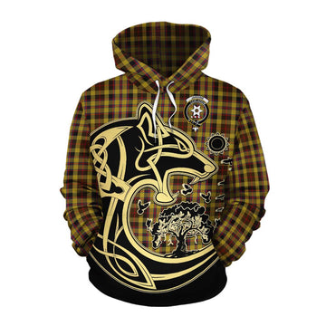 Jardine Tartan Cotton Hoodie with Family Crest Celtic Wolf Style Pullover Hoodie XS - Tartan Vibes Clothing