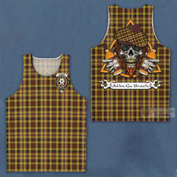 Jardine Tartan Men's Tank Top with Family Crest and Bearded Skull Holding Bottles of Whiskey Men - Tartan Vibes Clothing