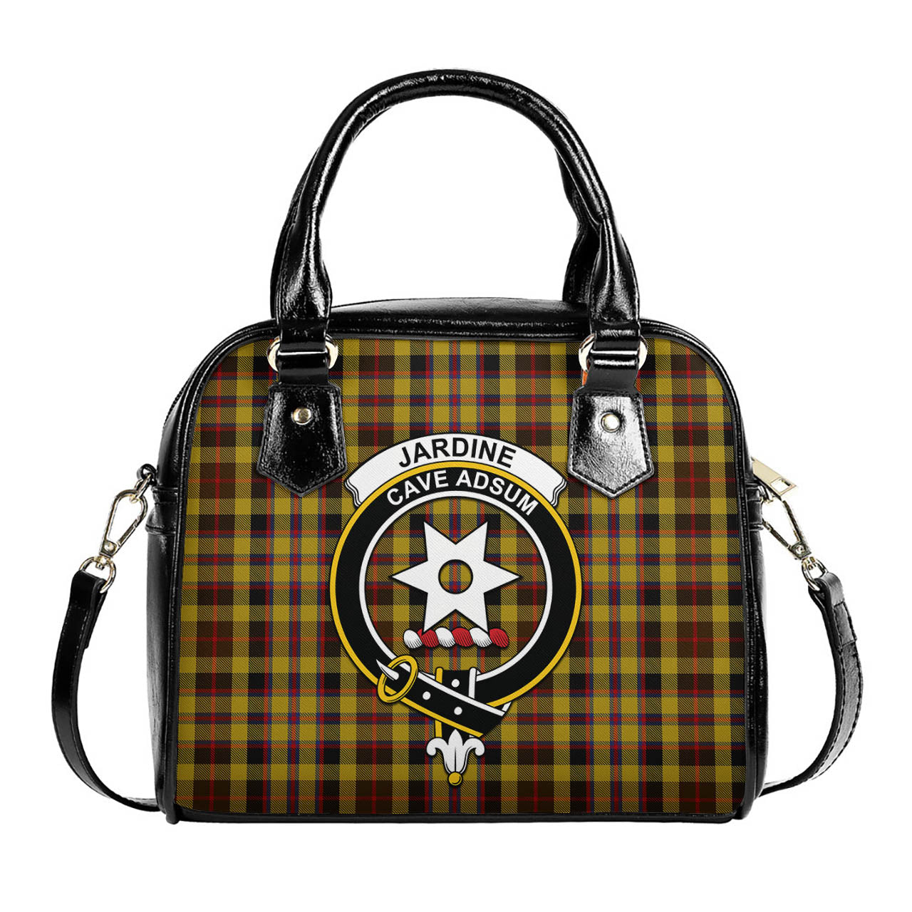 Jardine Tartan Shoulder Handbags with Family Crest One Size 9*21*24 cm (3.54*8.27*9.45 inches) - Tartan Vibes Clothing
