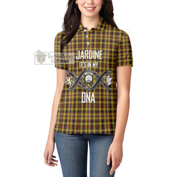 Jardine Tartan Women's Polo Shirt with Family Crest DNA In Me Style Women - Tartan Vibes Clothing