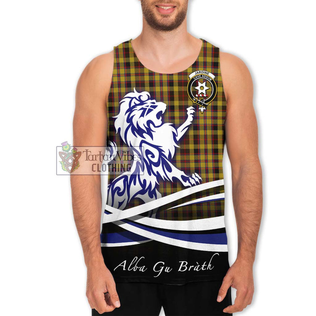 Jardine Tartan Men's Tank Top with Alba Gu Brath Regal Lion Emblem Men - Tartan Vibes Clothing
