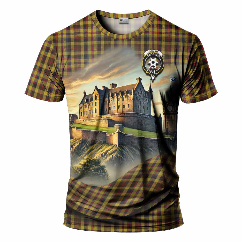 Jardine Tartan Family Crest T-Shirt with Scottish Ancient Castle Style Kid's Shirt - Tartan Vibes Clothing