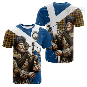 Jardine Tartan Cotton T-shirt with Family Crest Scottish Bagpiper Vibes Kid's Shirt - Tartan Vibes Clothing
