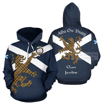 Jardine Tartan Lion Rampant Hoodie Proudly Display Your Heritage with Alba Gu Brath and Clan Name Zip Hoodie - Tartan Vibes Clothing