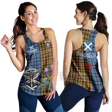 Jardine Tartan Women's Racerback Tanks Happy St. Andrew's Day Half Tartan Style 4XL - Tartan Vibes Clothing