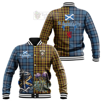Jardine Tartan Baseball Jacket Happy St. Andrew's Day Half Tartan Style Unisex - Tartan Vibes Clothing