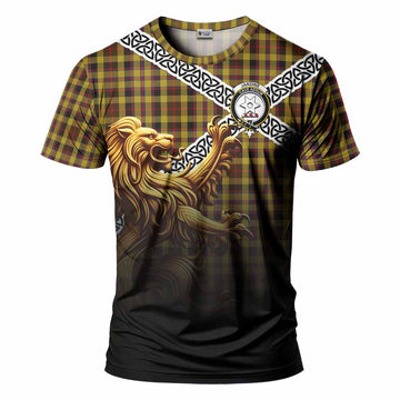 Jardine Crest Tartan T-Shirt with Golden Lion Emblem Celtic Style Kid's Shirt - Tartan Vibes Clothing