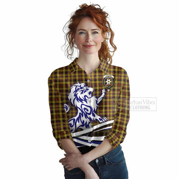 Jardine Tartan Women's Casual Shirt with Alba Gu Brath Regal Lion Emblem Female - Tartan Vibes Clothing